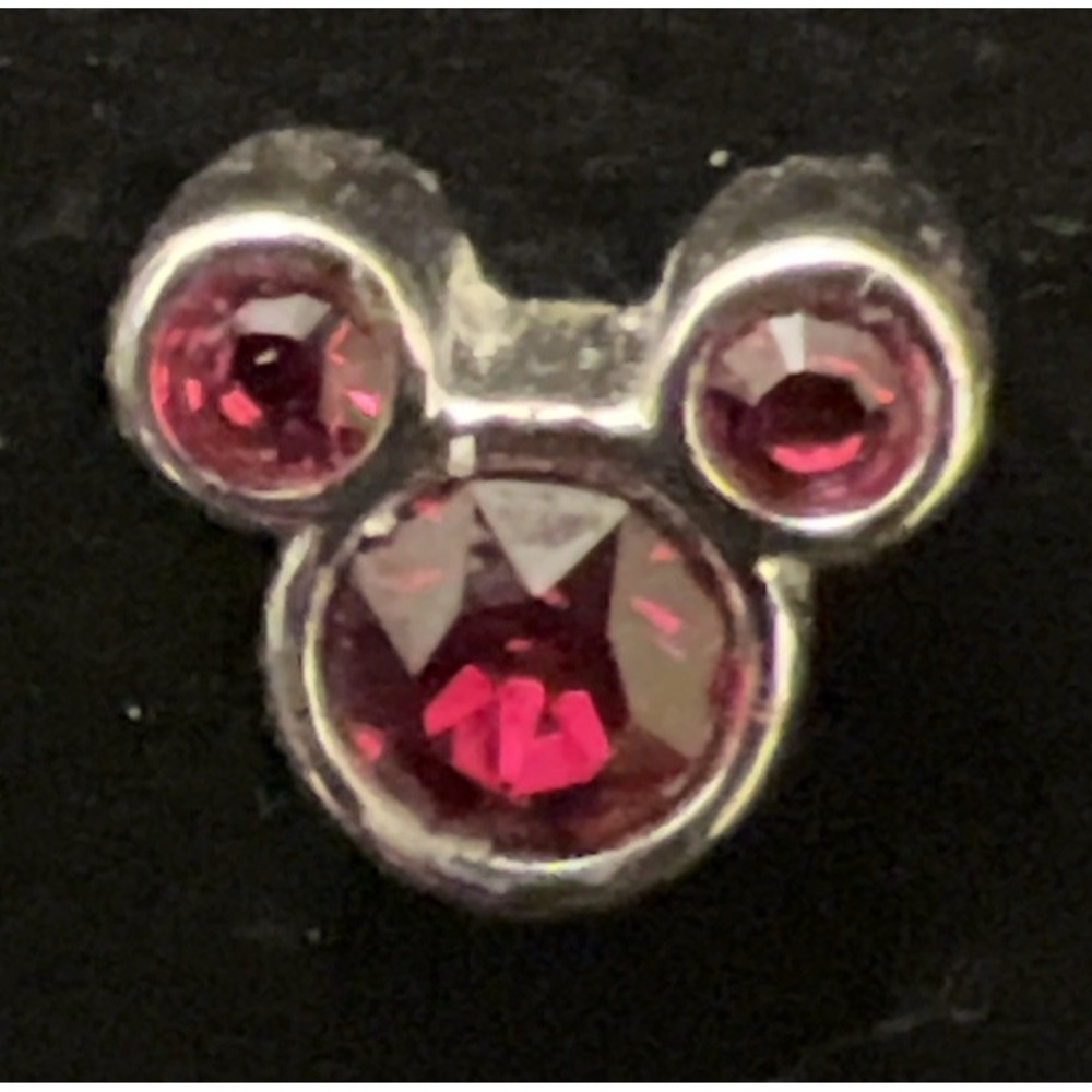 Red Stone Small Mickey Mouse Stud Single Earring Marked Disney Replacement